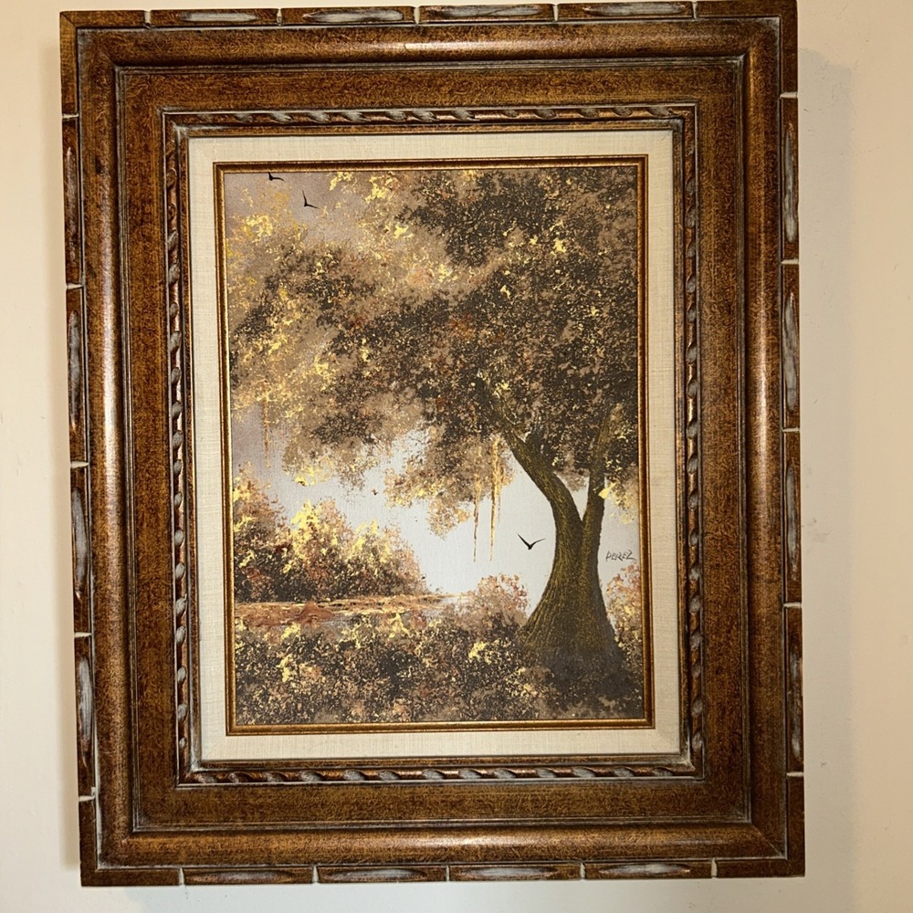 Chester Lewis Perez‎ 3D Raised Oil On Canvas Landscape Original Painting 24x20"